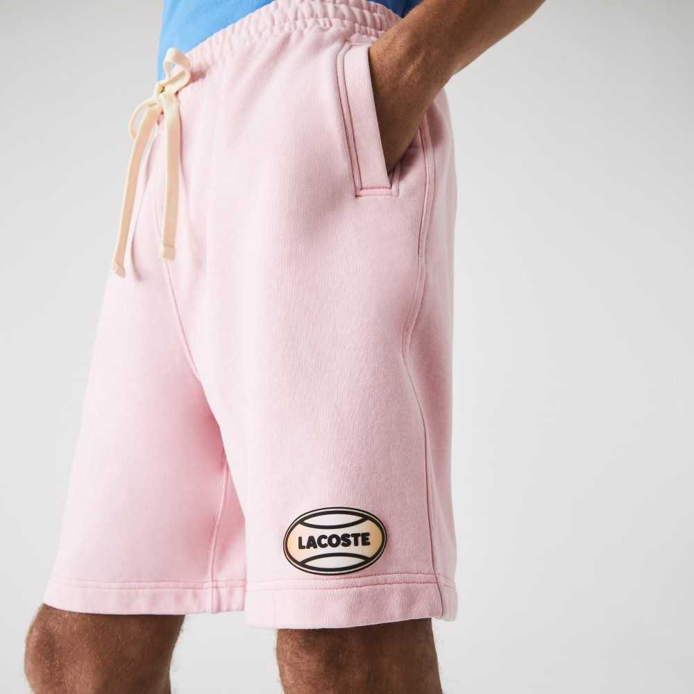 Lacoste LIVE Flecked Cotton Fleece Shorts Pink | XJA-861540