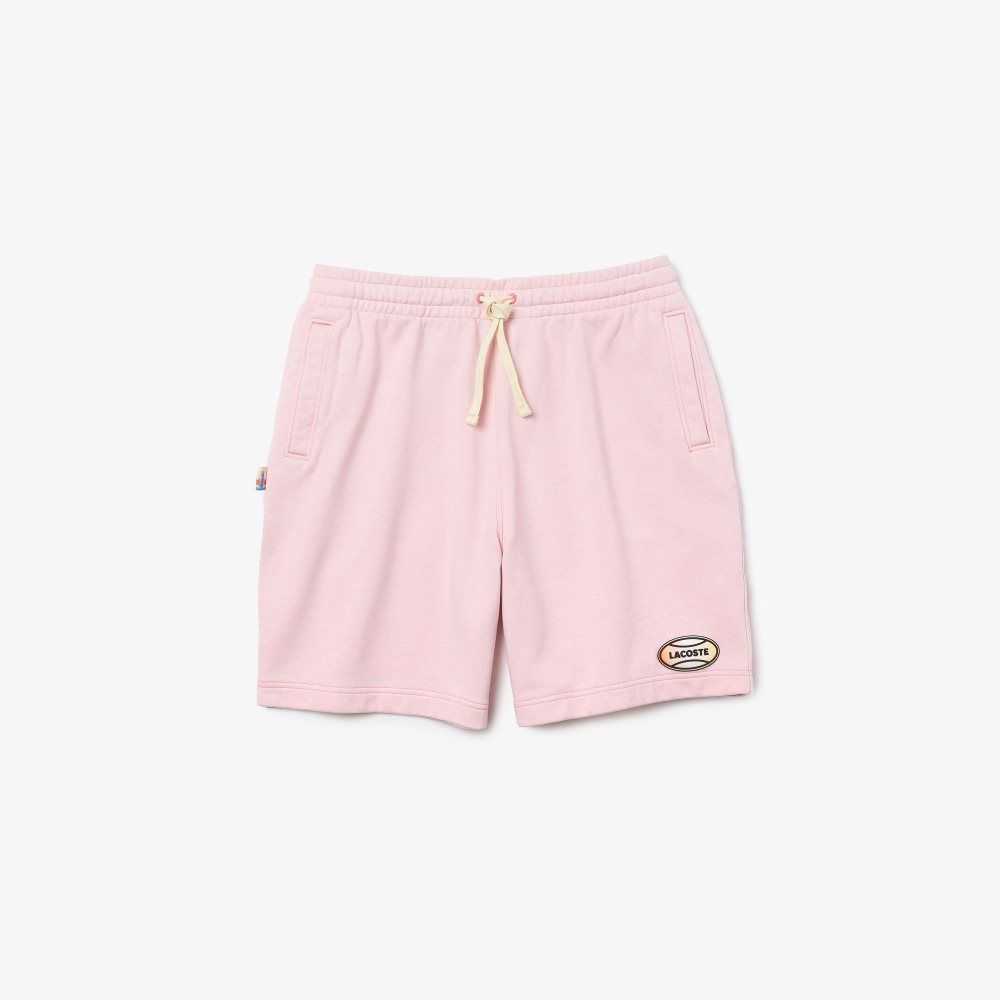 Lacoste LIVE Flecked Cotton Fleece Shorts Pink | XJA-861540