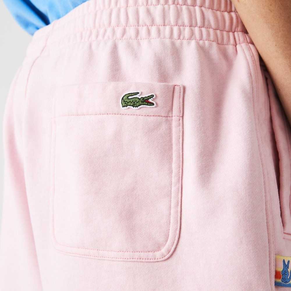 Lacoste LIVE Flecked Cotton Fleece Shorts Pink | XJA-861540