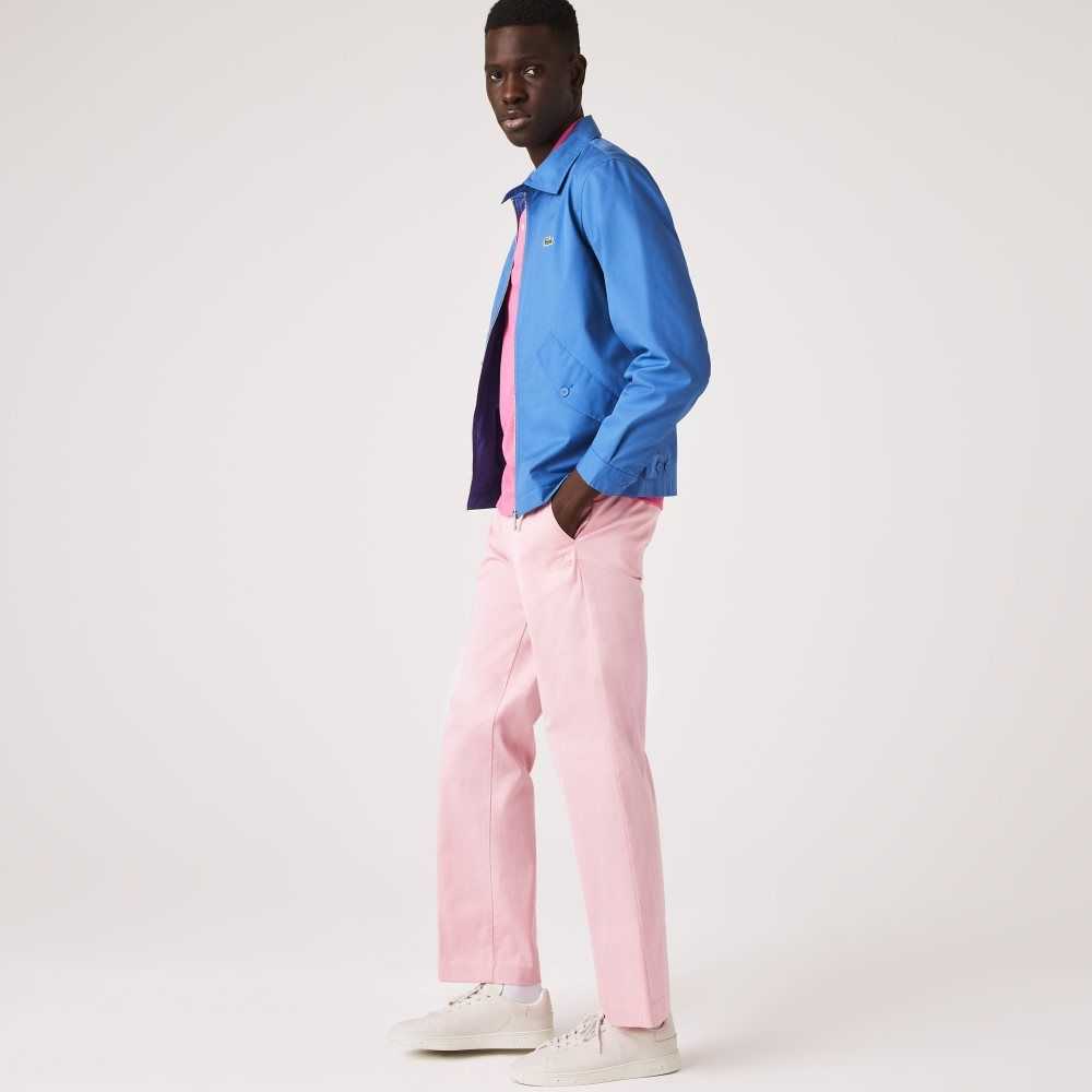 Lacoste LIVE Organic Cotton Straight Chinos Pink | LWC-019875