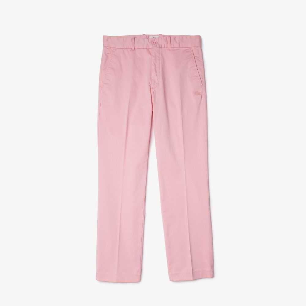 Lacoste LIVE Organic Cotton Straight Chinos Pink | LWC-019875