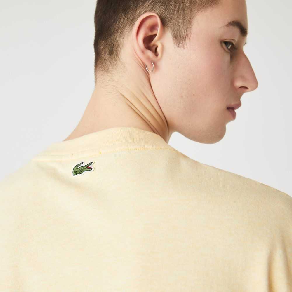 Lacoste LIVE Summer Pack Loose Fit Flecked Cotton T-Shirt Yellow | JNT-748150