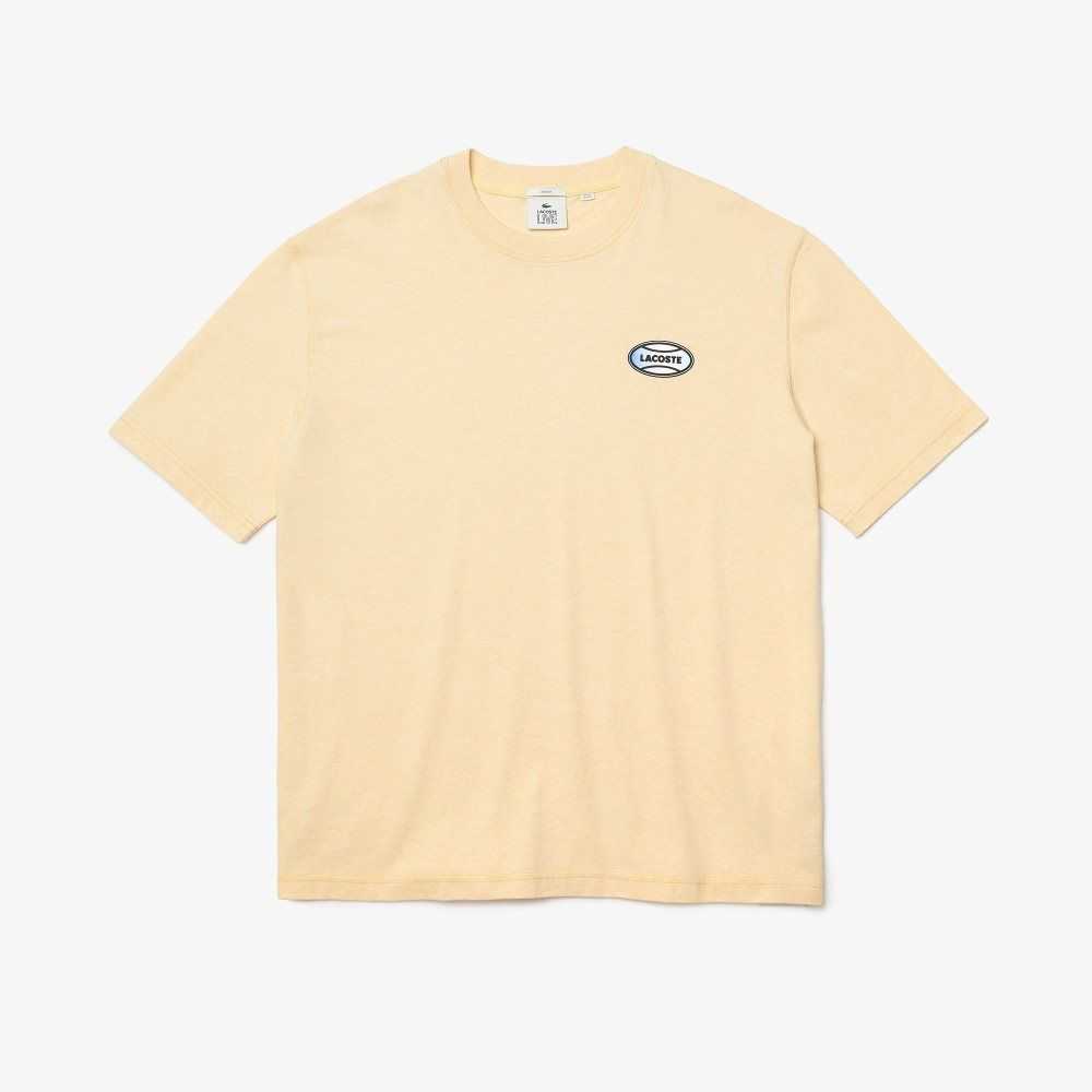 Lacoste LIVE Summer Pack Loose Fit Flecked Cotton T-Shirt Yellow | JNT-748150