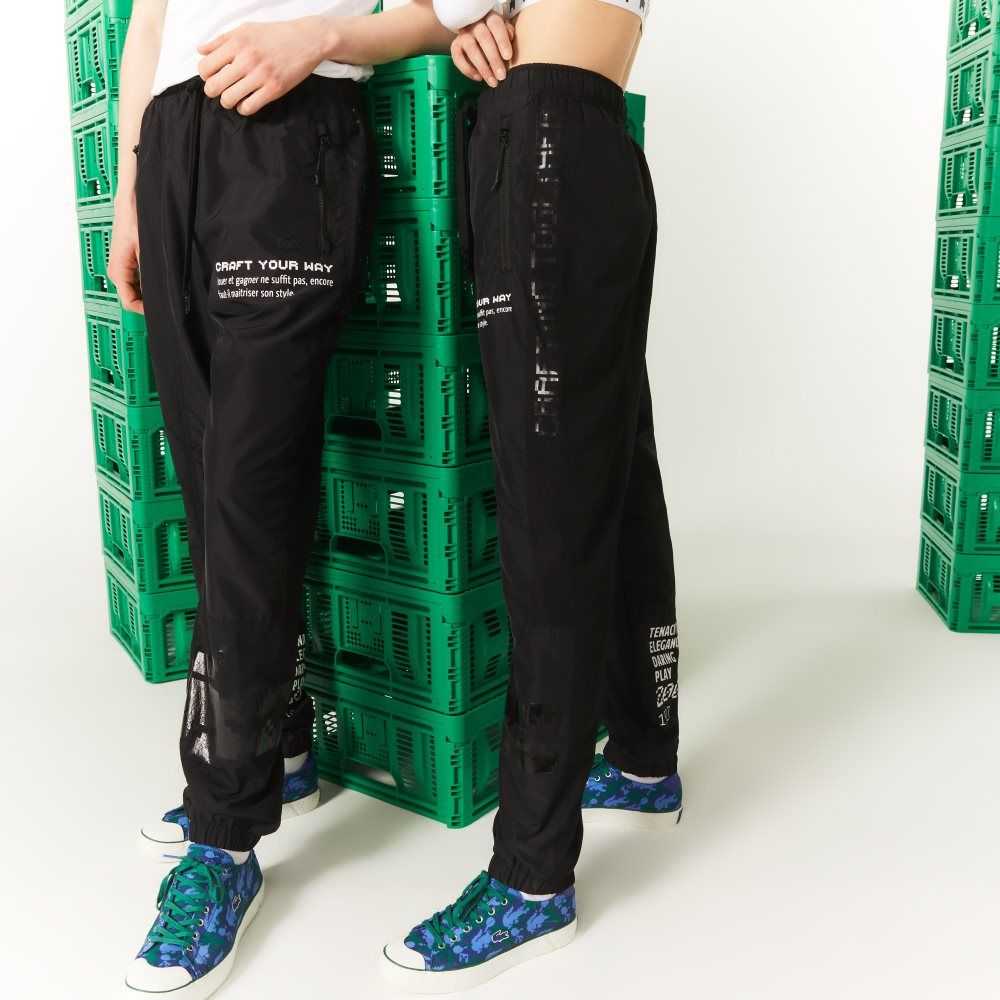 Lacoste LIVE x Minecraft Nylon Trackpants Black | SEZ-123604