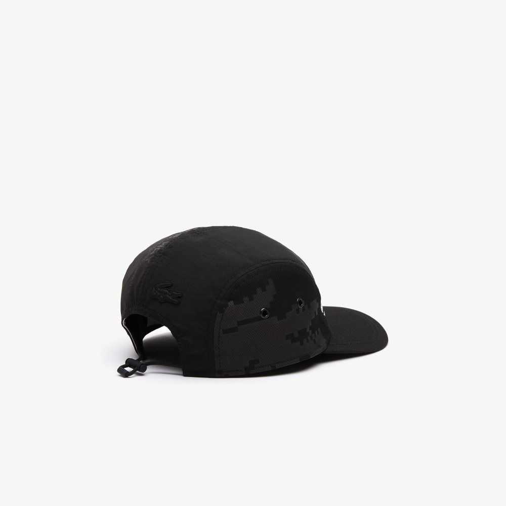 Lacoste LIVE x Minecraft Print Nylon Cap Black | USO-326019