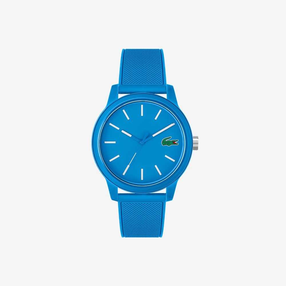 Lacoste L.12.12 3 Hands Blue Silicone Watch Black | RWP-607123