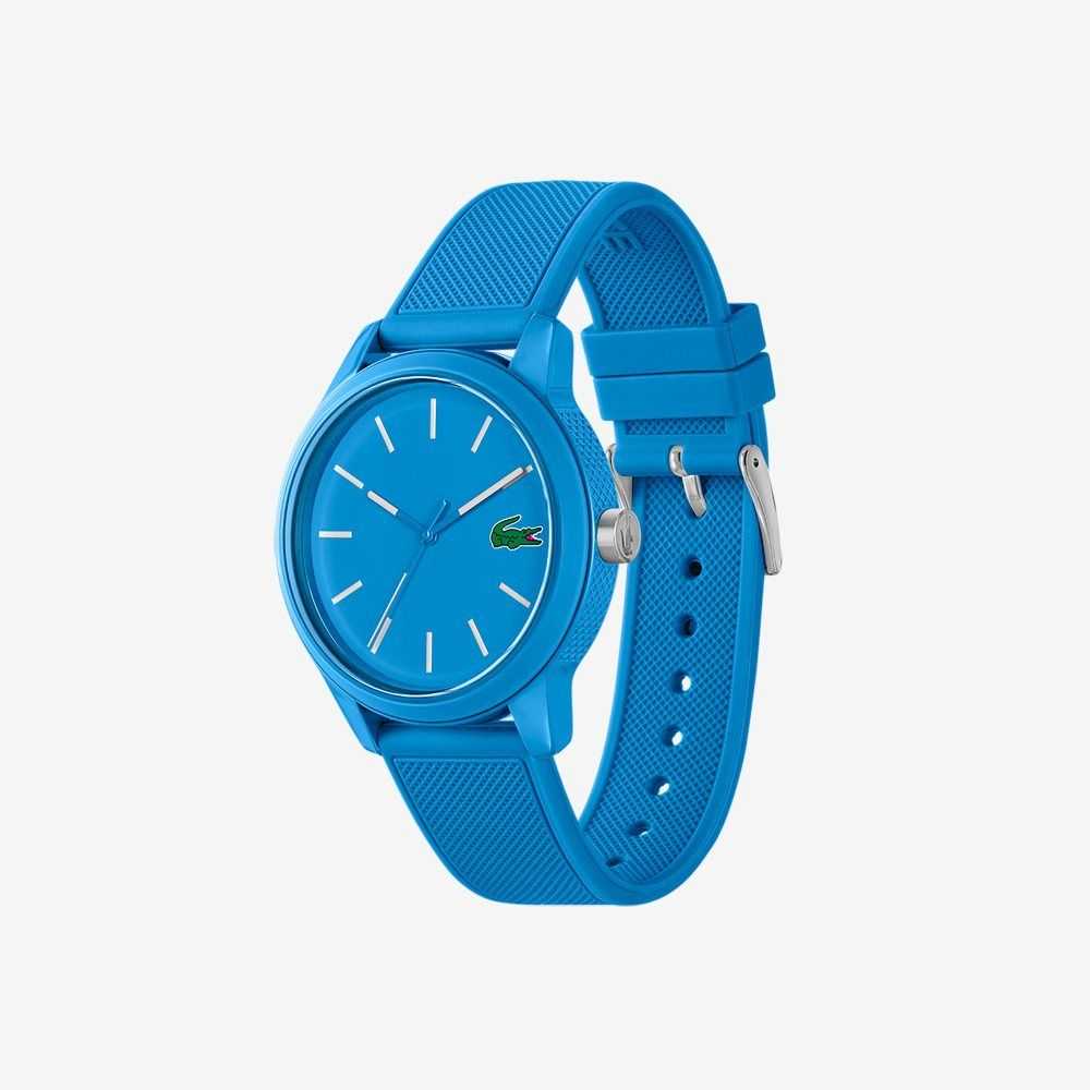 Lacoste L.12.12 3 Hands Blue Silicone Watch Black | RWP-607123