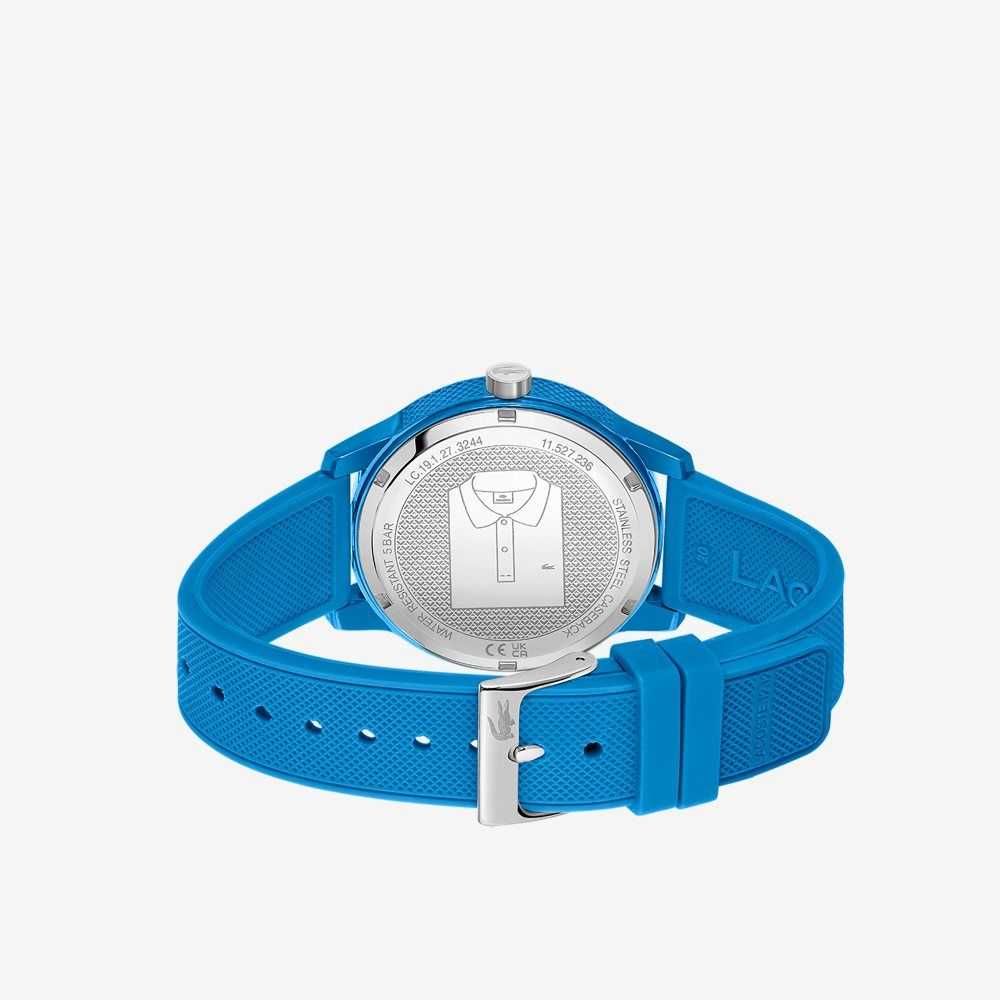 Lacoste L.12.12 3 Hands Blue Silicone Watch Black | RWP-607123