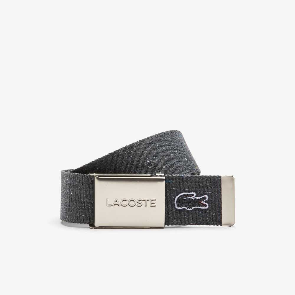 Lacoste L.12.12 Branded Buckle Belt Noir Chine | SYG-781426