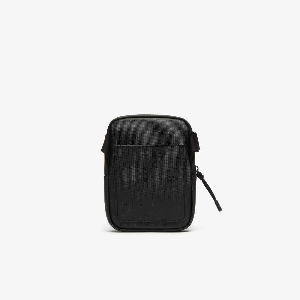 Lacoste L.12.12 Branded Zippered Small Flat Bag Black | LFG-608239