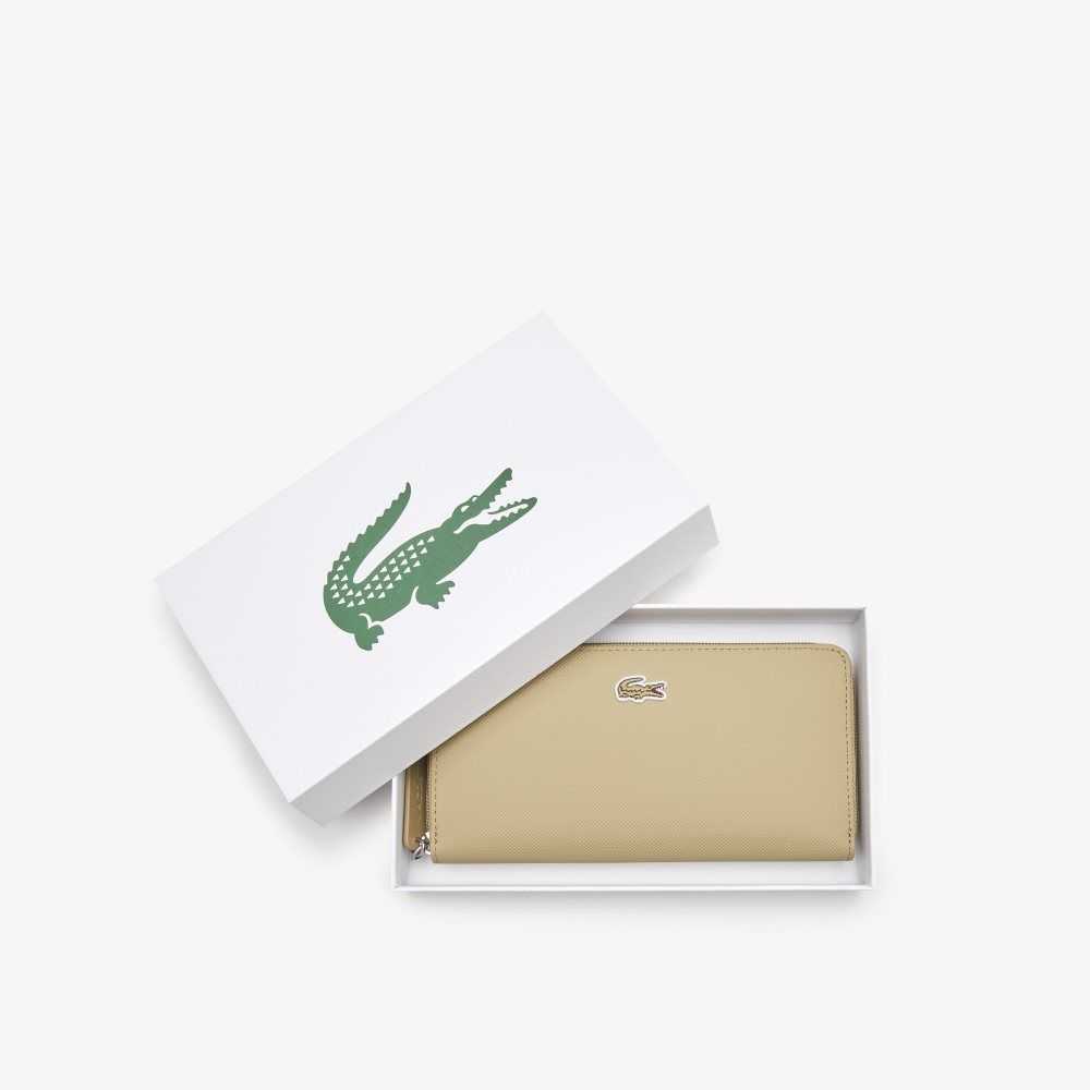 Lacoste L.12.12 Concept Petit Pique 12 Card Zip Wallet Brindille | IBS-367450