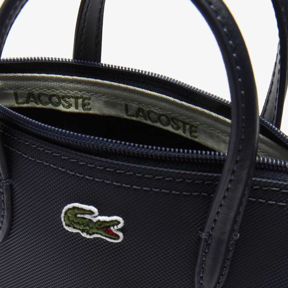 Lacoste L.12.12 Concept Petit Pique Coated Canvas Mini Zip Tote Bag Eclipse | YWO-158643