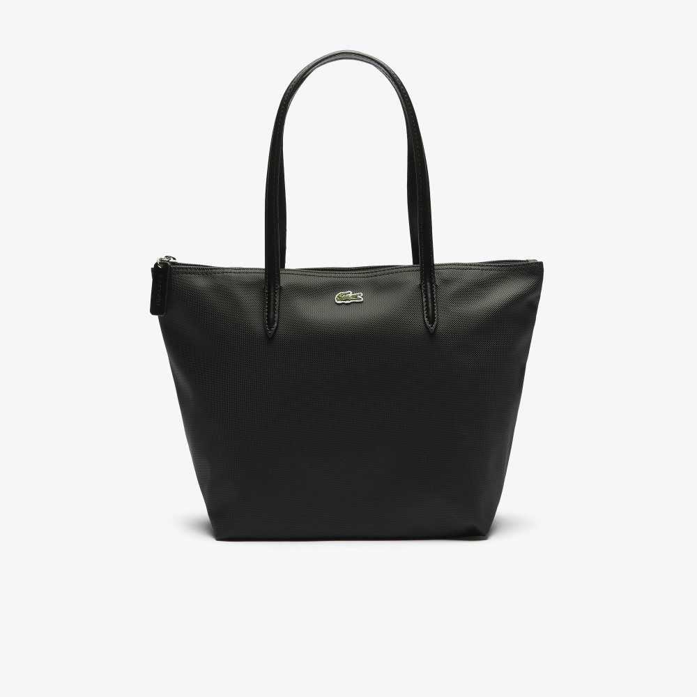 Lacoste L.12.12 Concept Small Zip Tote Bag Black | WTA-726139