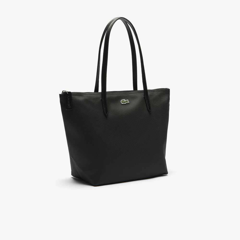 Lacoste L.12.12 Concept Small Zip Tote Bag Black | WTA-726139