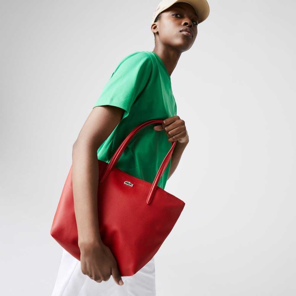 Lacoste L.12.12 Concept Small Zip Tote Bag High Risk Red | ZJQ-543618