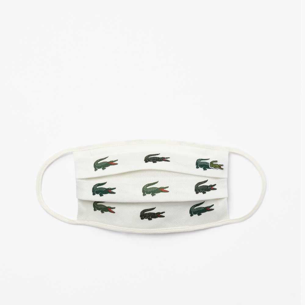 Lacoste L.12.12 Cotton Face Masks 3-Pack Green / White | JHT-807536