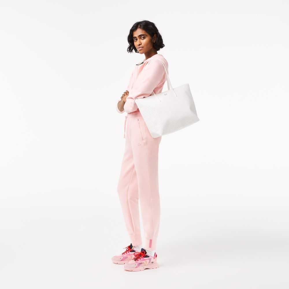 Lacoste L.12.12 Large Perforated Tote Marshmallow | NPG-541893