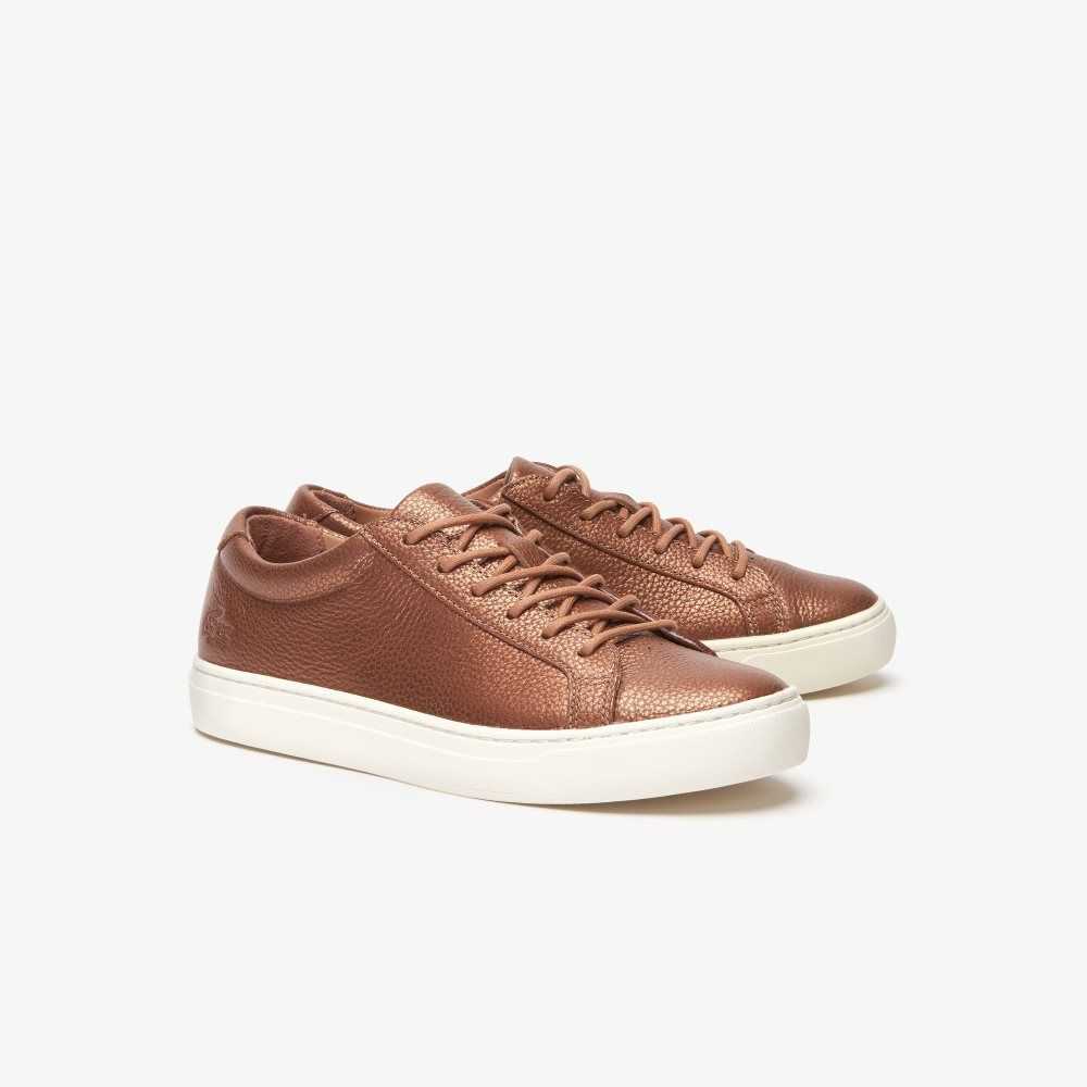 Lacoste L.12.12 Leather Trainers Brz/Off Wht | HAK-438150