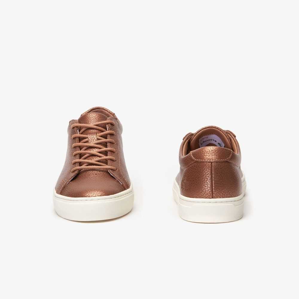 Lacoste L.12.12 Leather Trainers Brz/Off Wht | HAK-438150