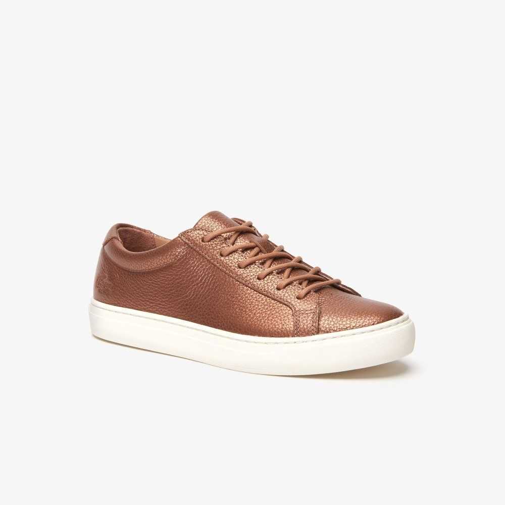 Lacoste L.12.12 Leather Trainers Brz/Off Wht | HAK-438150