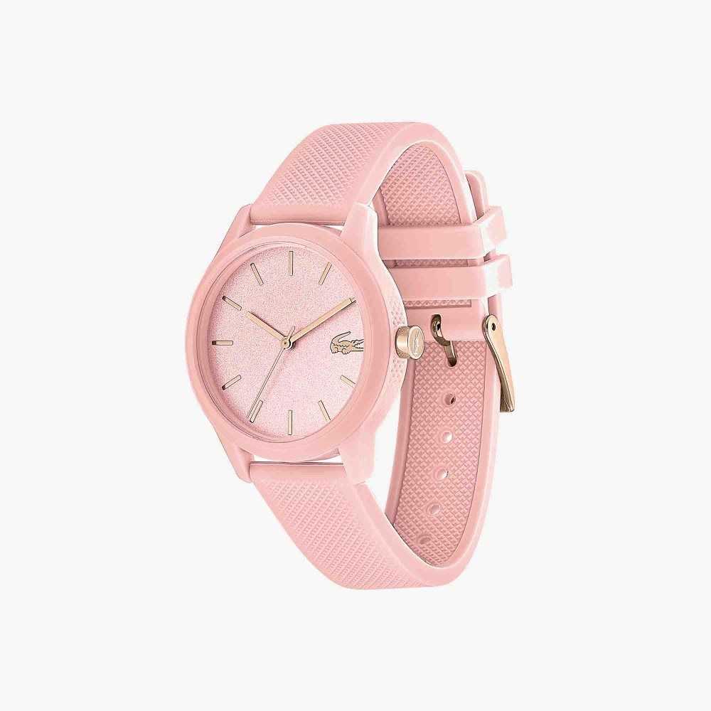 Lacoste L.12.12 Pink Silicone Petit Pique Strap Watch Pink | EPV-046295