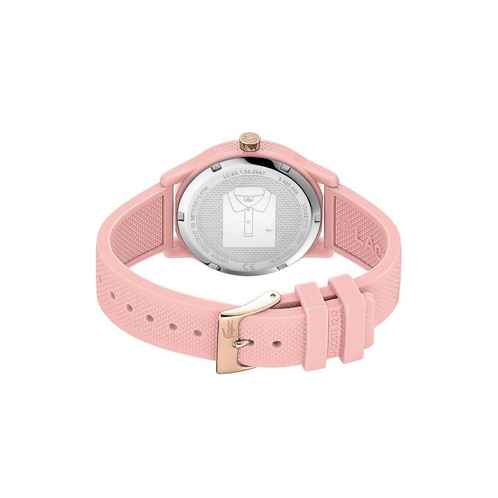 Lacoste L.12.12 Pink Silicone Petit Pique Strap Watch Pink | EPV-046295