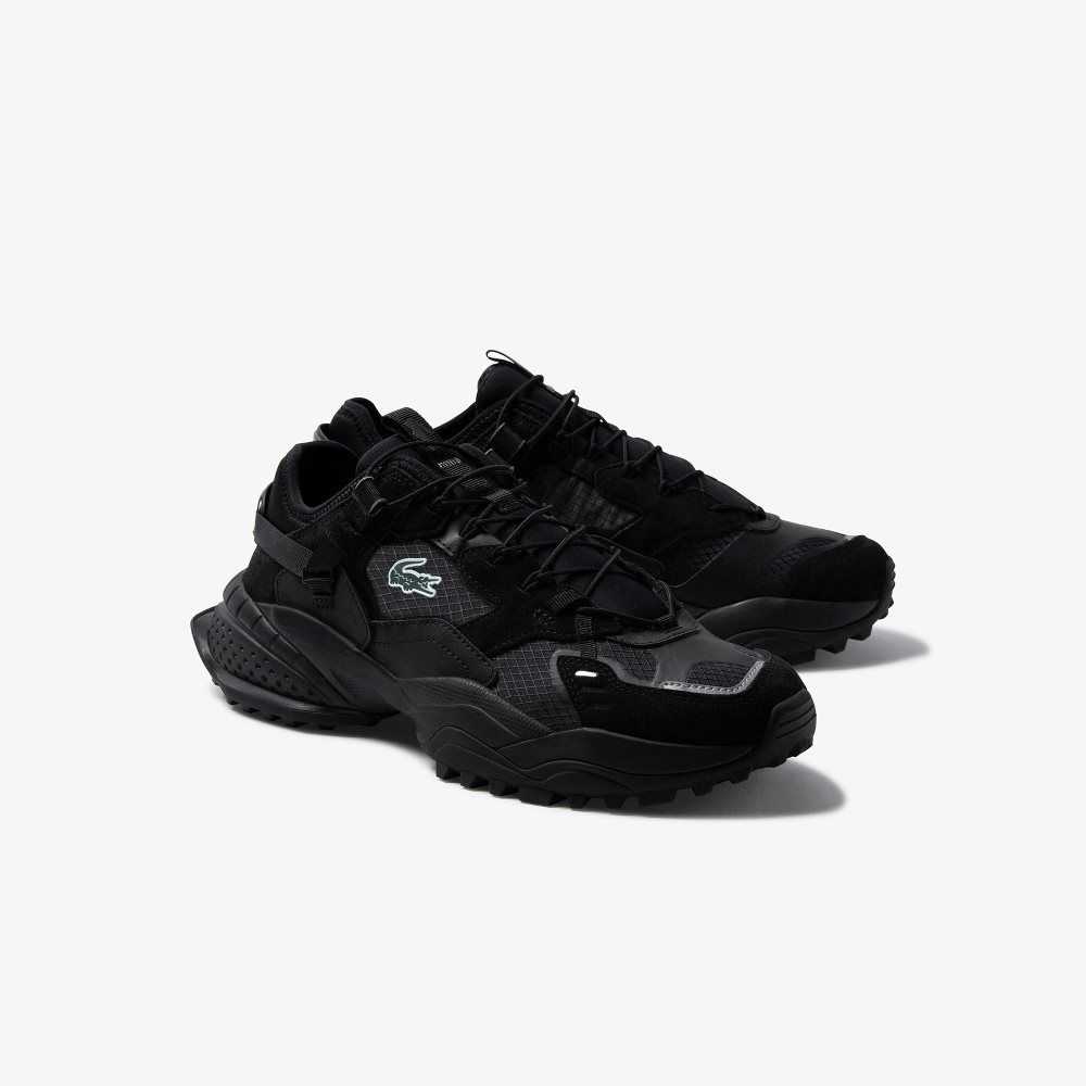 Lacoste L-Guard Breaker Textile and Suede Sneakers Blk/Blk | MNU-314829