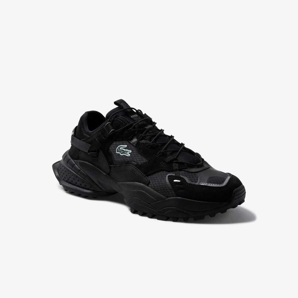 Lacoste L-Guard Breaker Textile and Suede Sneakers Blk/Blk | MNU-314829