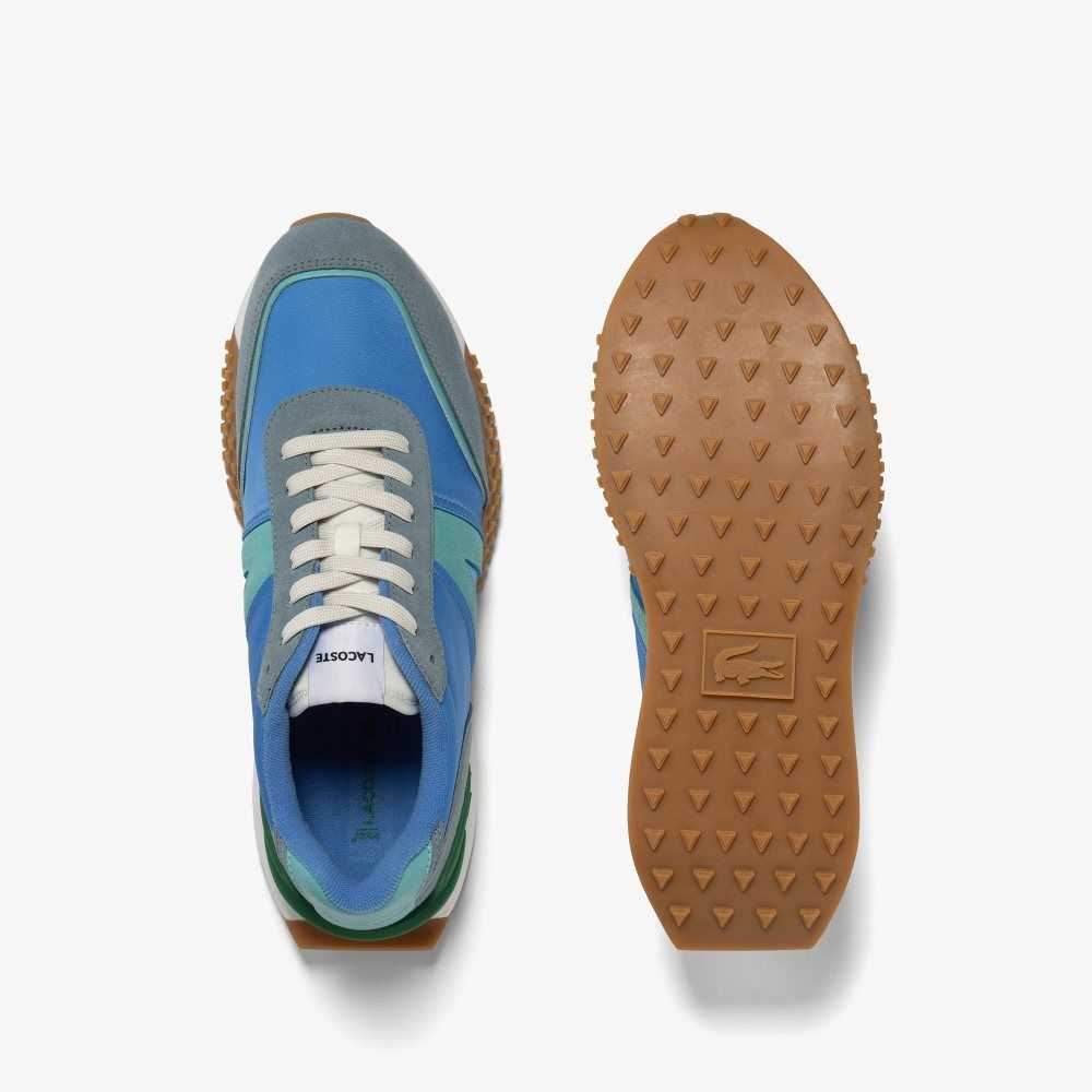 Lacoste L-Spin Deluxe Leather Sneakers Blu/Dk Trqs | HNZ-518429