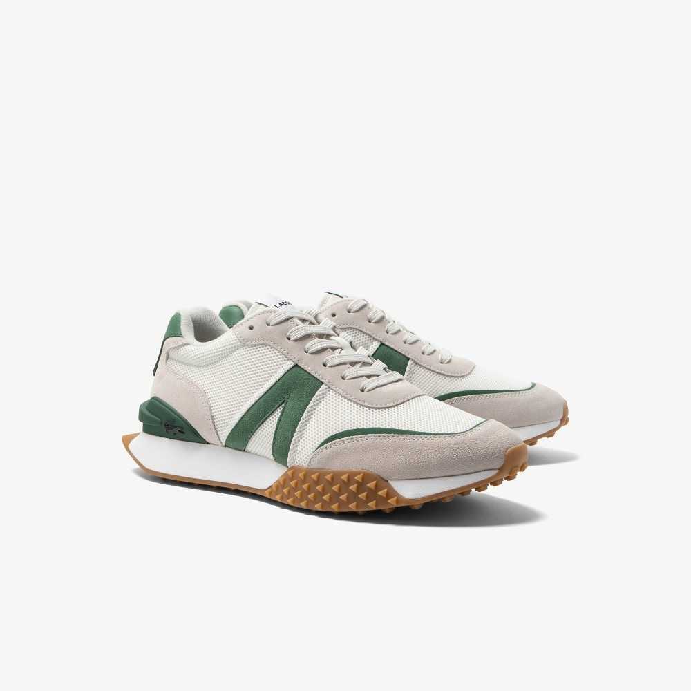 Lacoste L-Spin Deluxe Leather Sneakers White/Green | UHI-867429