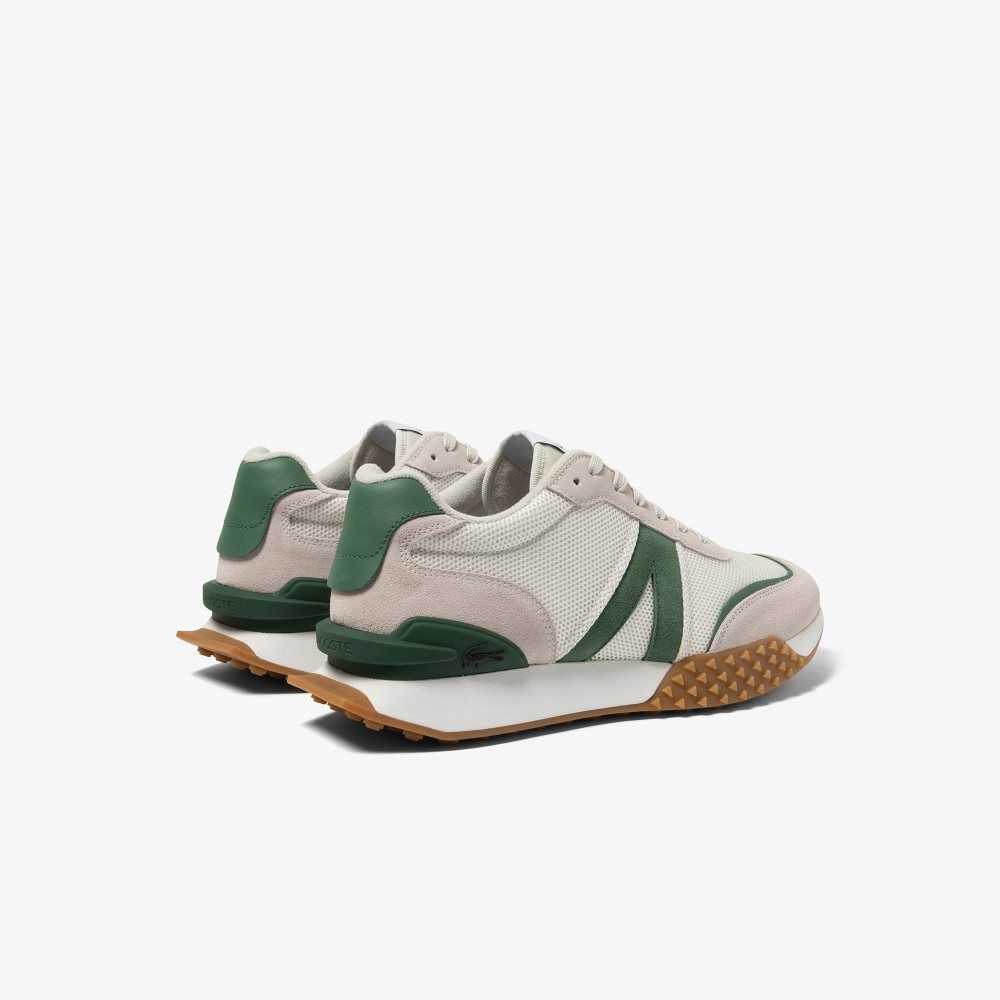 Lacoste L-Spin Deluxe Leather Sneakers White/Green | UHI-867429