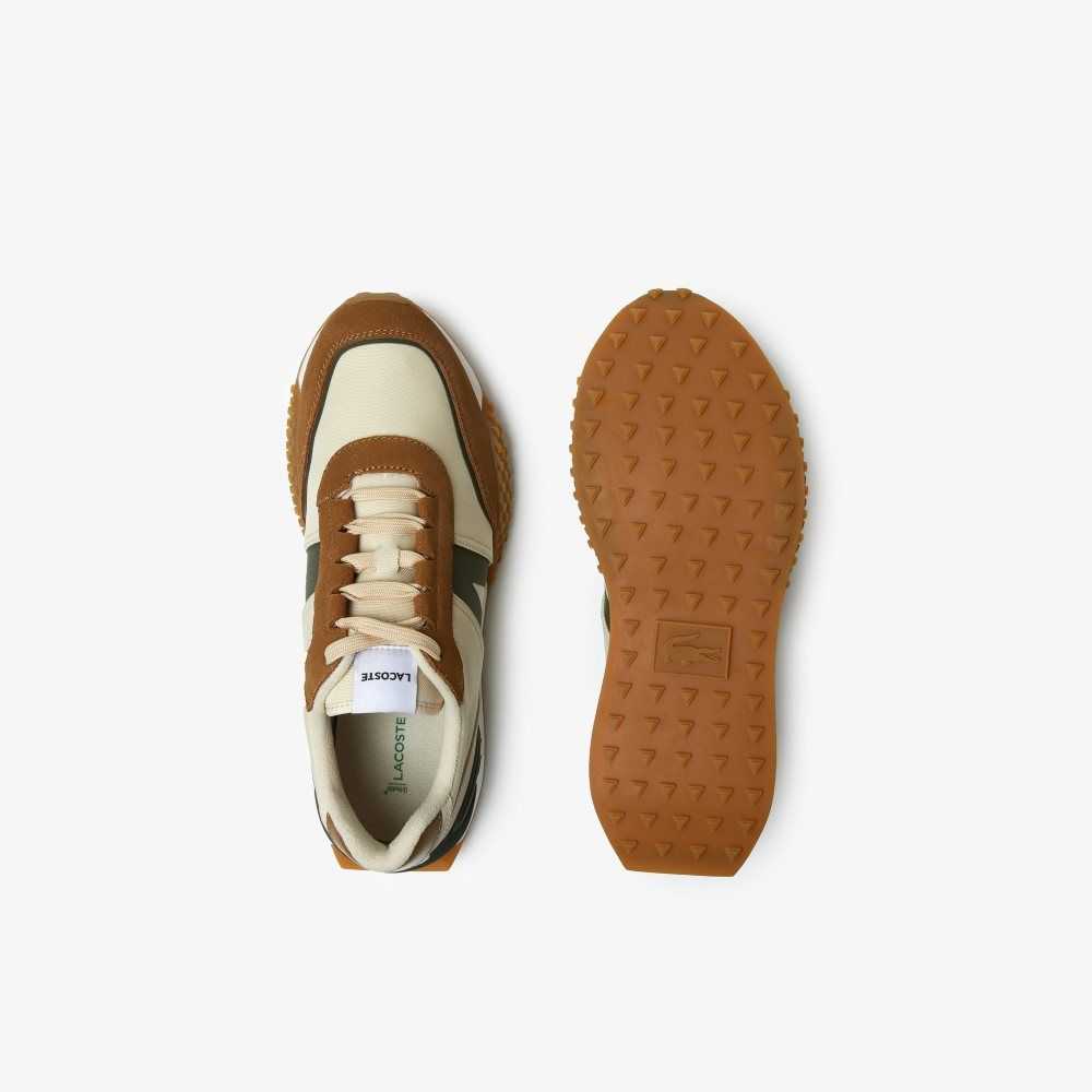 Lacoste L-Spin Deluxe Winter Leather Outdoor Shoes Tan/Gum | BDL-725981