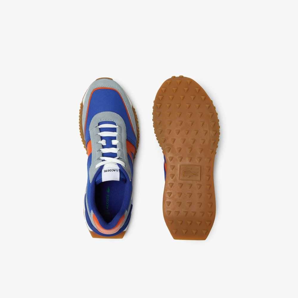 Lacoste L-Spin Deluxe Winter Leather Outdoor Shoes Blu/Org | QYV-853469