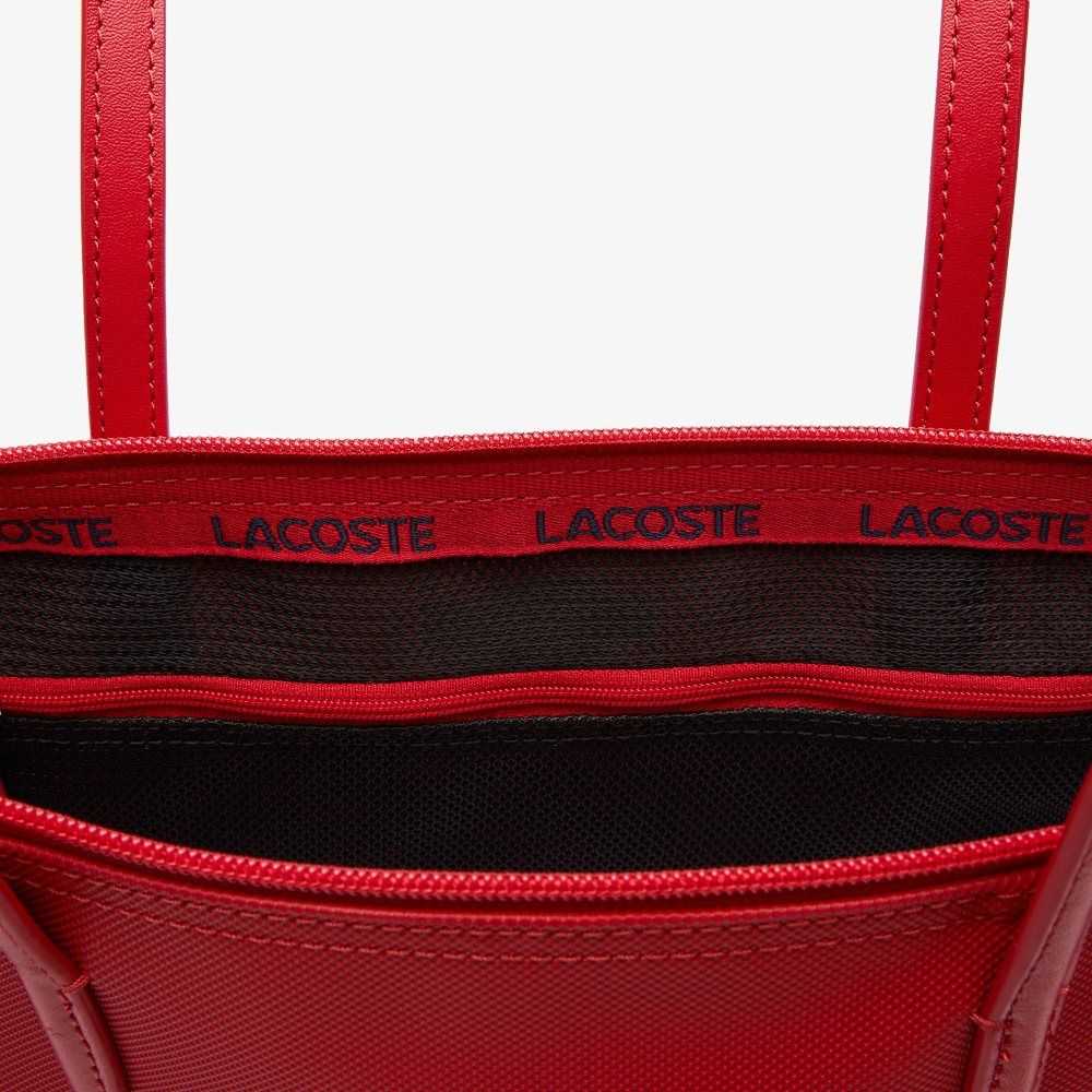 Lacoste Large Colored Crocodiles Canvas Shopper Bag Croco Anim Patchwork Roug | ARV-216895