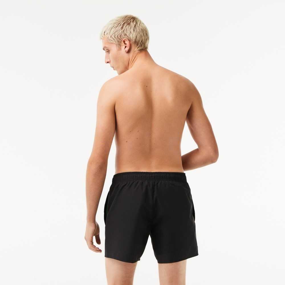 Lacoste Light Quick-Dry Swim Shorts Black / Green | KOU-745210