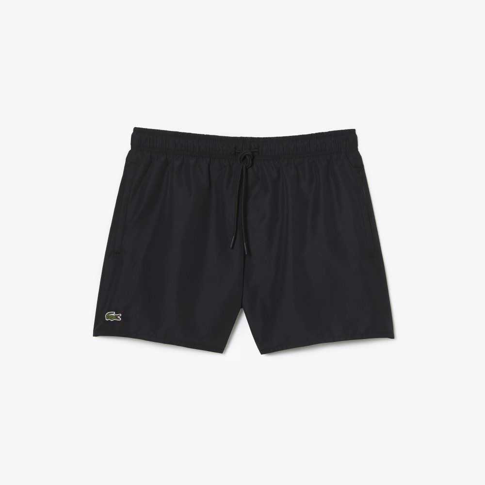 Lacoste Light Quick-Dry Swim Shorts Black / Green | KOU-745210