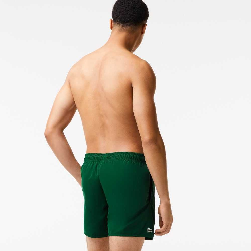 Lacoste Light Quick-Dry Swim Shorts Green / Navy Blue | EVO-489137