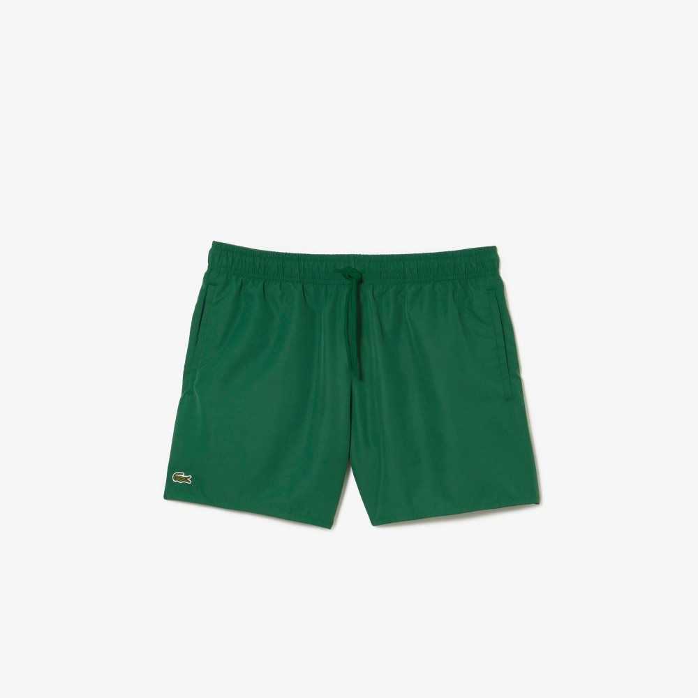 Lacoste Light Quick-Dry Swim Shorts Green / Navy Blue | EVO-489137