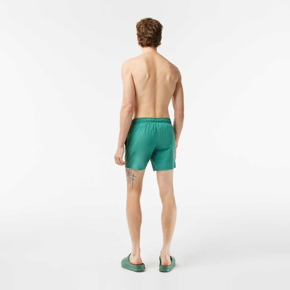 Lacoste Light Quick-Dry Swim Shorts Khaki Green / Green | TJH-725109