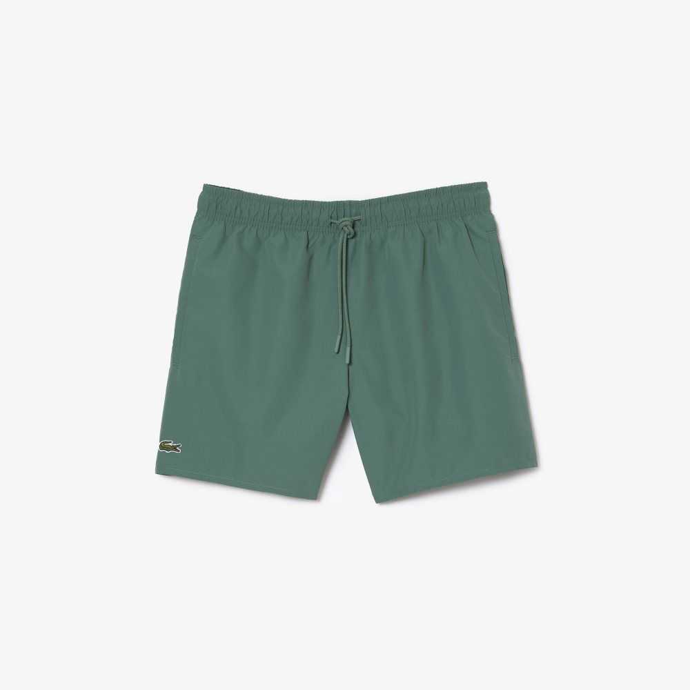 Lacoste Light Quick-Dry Swim Shorts Khaki Green / Green | TJH-725109