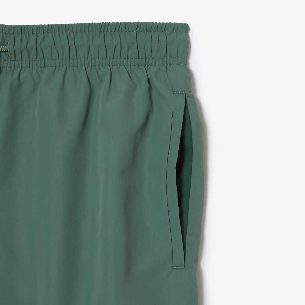 Lacoste Light Quick-Dry Swim Shorts Khaki Green / Green | TJH-725109