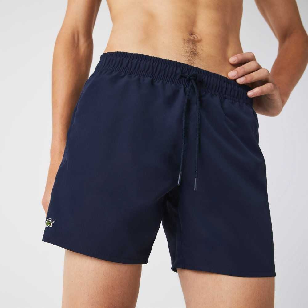 Lacoste Light Quick-Dry Swim Shorts Navy Blue / Black | EPL-062354