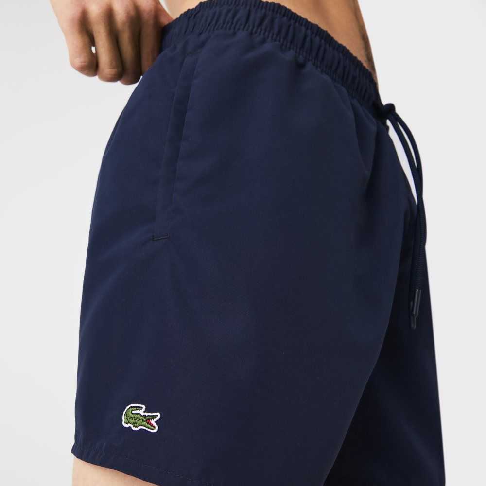 Lacoste Light Quick-Dry Swim Shorts Navy Blue / Black | EPL-062354