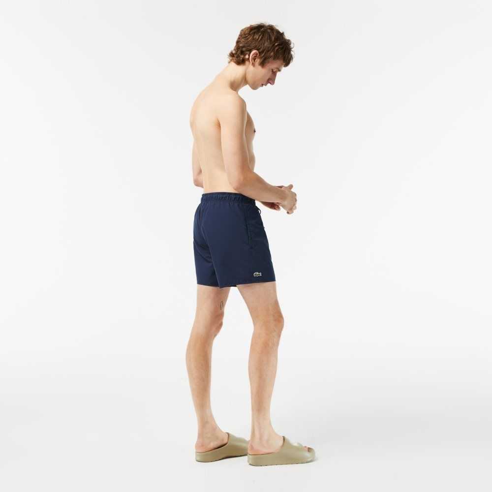 Lacoste Light Quick-Dry Swim Shorts Navy Blue / Green | QNR-306248