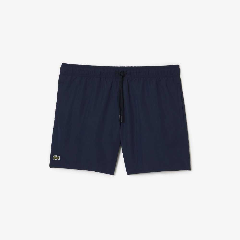 Lacoste Light Quick-Dry Swim Shorts Navy Blue / Green | QNR-306248