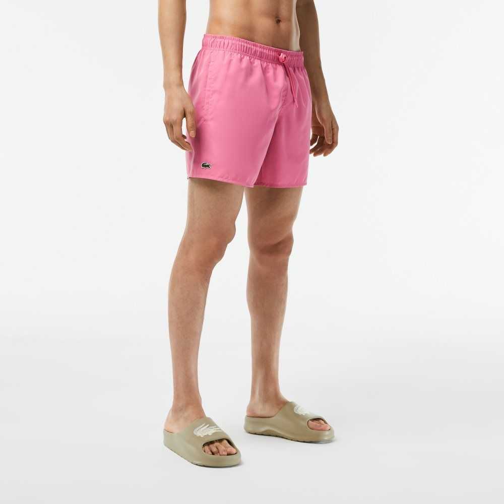 Lacoste Light Quick-Dry Swim Shorts Pink / Green | OXU-483596