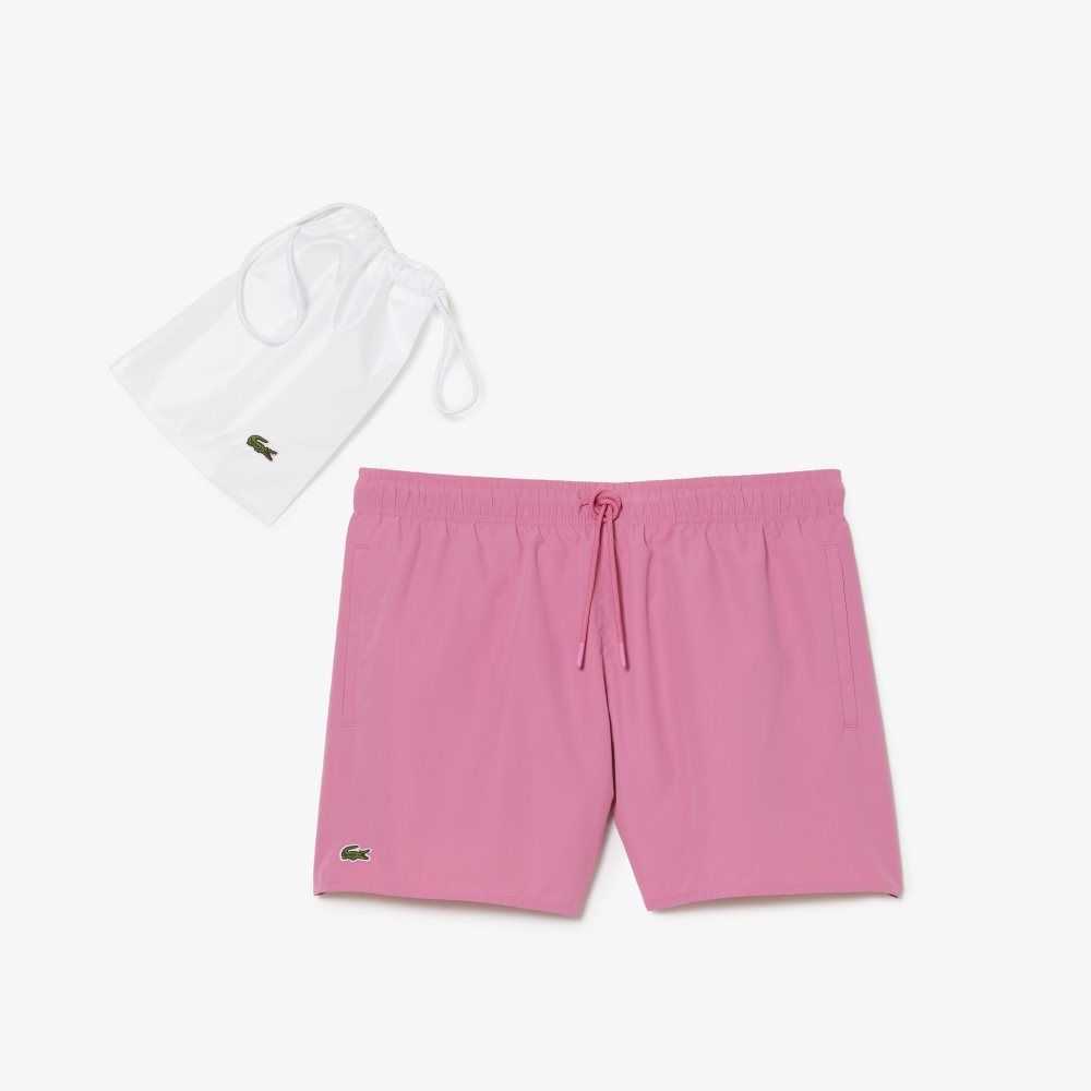 Lacoste Light Quick-Dry Swim Shorts Pink / Green | OXU-483596