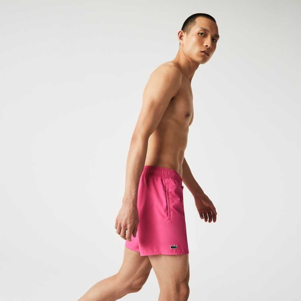 Lacoste Light Quick-Dry Swim Shorts Pink / Green | ZPU-357916