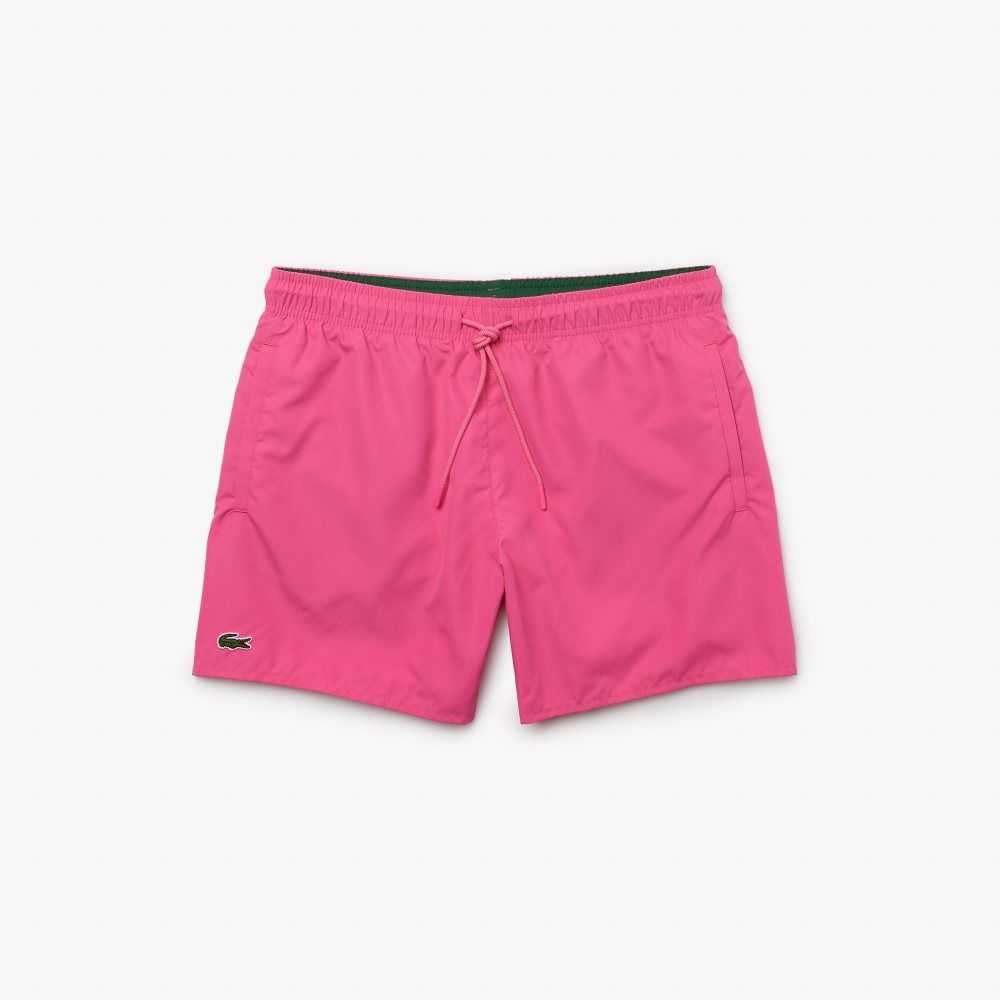 Lacoste Light Quick-Dry Swim Shorts Pink / Green | ZPU-357916