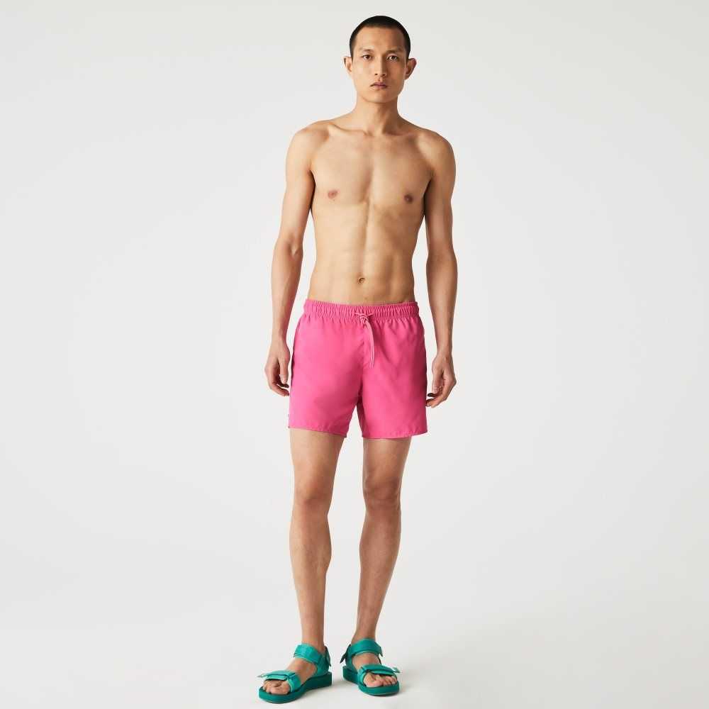 Lacoste Light Quick-Dry Swim Shorts Pink / Green | ZPU-357916